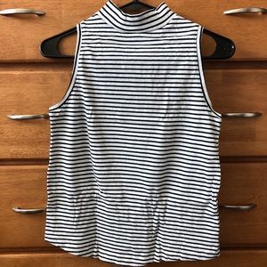 Black and White Striped Sleeveless Top